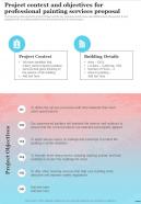Project Context And Objectives For Professional Painting Services Proposal One Pager Sample Example Document