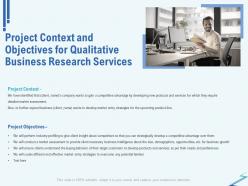 Project context and objectives for qualitative business research services ppt file slides