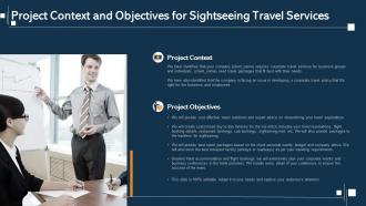 Project context and objectives for sightseeing travel services ppt slides