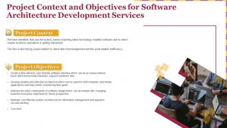 Project context and objectives for software architecture development services