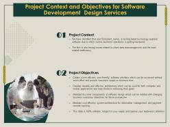 Project Context And Objectives For Software Development Design Services Ppt Icon