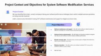 Project context and objectives for system software modification services