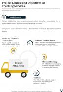 Project Context And Objectives For Trucking Services One Pager Sample Example Document