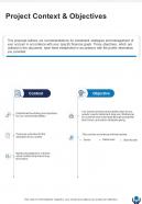Project Context And Objectives Investment Advice Proposal One Pager Sample Example Document