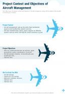 Project Context And Objectives Of Aircraft Management One Pager Sample Example Document