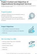Project Context And Objectives Of Organizational Development Services One Pager Sample Example Document