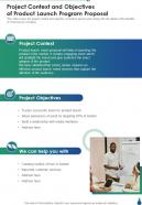Project Context And Objectives Of Product Launch Program Proposal One Pager Sample Example Document