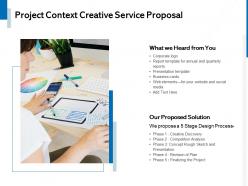 Project context creative service proposal ppt powerpoint presentation file template