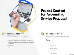 Project context for accounting service proposal presence ppt powerpoint presentation guide