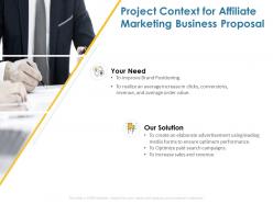 Project context for affiliate marketing business proposal ppt powerpoint presentation styles