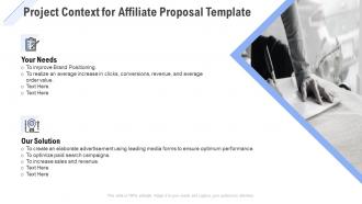 Project context for affiliate proposal template ppt powerpoint slideshow