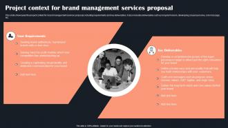 Project Context For Brand Management Services Proposal Ppt Slides Good