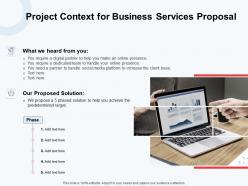 Project Context For Business Services Proposal Ppt Powerpoint Presentation File