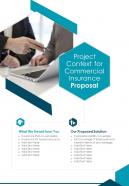 Project Context For Commercial Insurance Proposal One Pager Sample Example Document