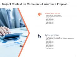Project context for commercial insurance proposal ppt powerpoint presentation file