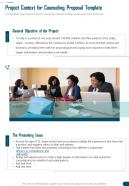 Project Context For Counseling Proposal Template One Pager Sample Example Document