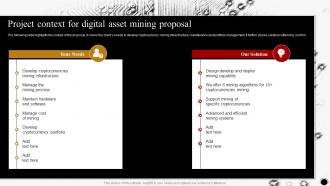Project Context For Digital Asset Mining Proposal Ppt Model Example Topics