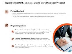 Project context for ecommerce online store developer proposal ppt powerpoint presentation infographic