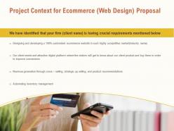 Project context for ecommerce web design proposal ppt powerpoint visual aids file