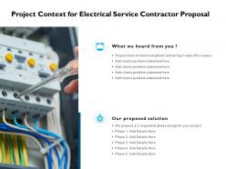 Project context for electrical service contractor proposal ppt slides