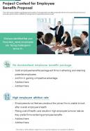 Project Context For Employee Benefits Proposal One Pager Sample Example Document