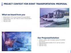 Project Context For Event Transportation Proposal Ppt Powerpoint Presentation Ideas Visuals