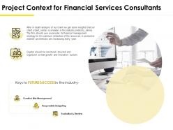 Project context for financial services consultants ppt show objects