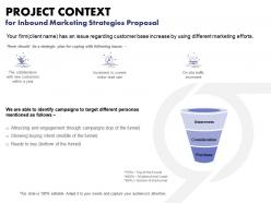 Project Context For Inbound Marketing Strategies Proposal Ppt Powerpoint Vector