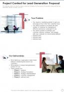 Project Context For Lead Generation Proposal One Pager Sample Example Document