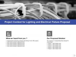 Project context for lighting and electrical fixture proposal ppt powerpoint presentation pictures