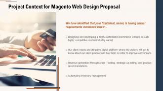 Project context for magento web design proposal ppt powerpoint presentation icon rules