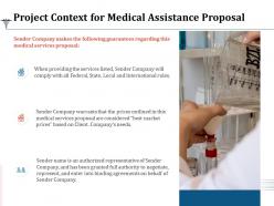 Project context for medical assistance proposal ppt powerpoint presentation professional graphics