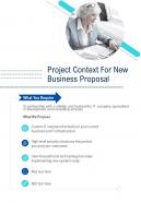 Project Context For New Business Proposal One Pager Sample Example Document