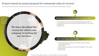 Project Context For Project Proposal For Community Radio Air Services Ppt Microsoft
