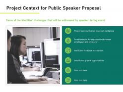 Project context for public speaker proposal ppt powerpoint presentation summary icons