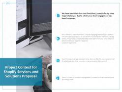Project context for shopify services and solutions proposal ppt powerpoint presentation file