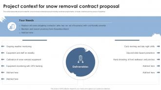 Project Context For Snow Removal Contract Proposal Ppt Powerpoint Presentation File Inspiration