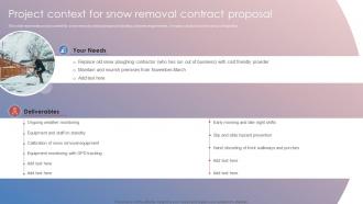 Project Context For Snow Removal Contract Proposal Snow Shoveling Services Proposal