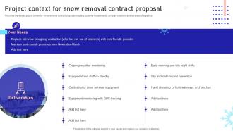 Project Context For Snow Removal Contract Residential Snow Removal Services Proposal