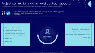 Project Context For Snow Removal Snow Plowing Services Contract Proposal