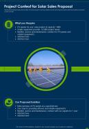 Project Context For Solar Sales Proposal One Pager Sample Example Document