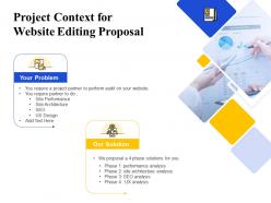Project context for website editing proposal ppt powerpoint presentation pictures