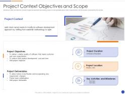 Project context objectives and scope proposal of agile model for software development