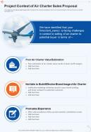 Project Context Of Air Charter Sales Proposal One Pager Sample Example Document