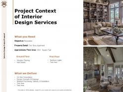 Project context of interior design services deliver ppt powerpoint presentation slides
