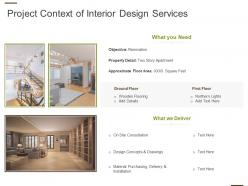 Project context of interior design services ppt powerpoint guide