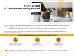 Project context of online content writing proposal ppt powerpoint icon