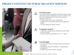 Project context of public relation services ppt powerpoint presentation ideas deck