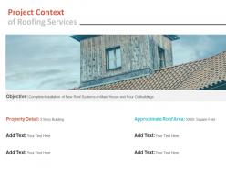 Project context of roofing services ppt powerpoint presentation ideas guidelines