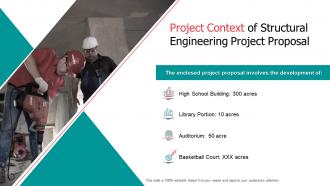Project context of structural engineering project proposal ppt slides brochure